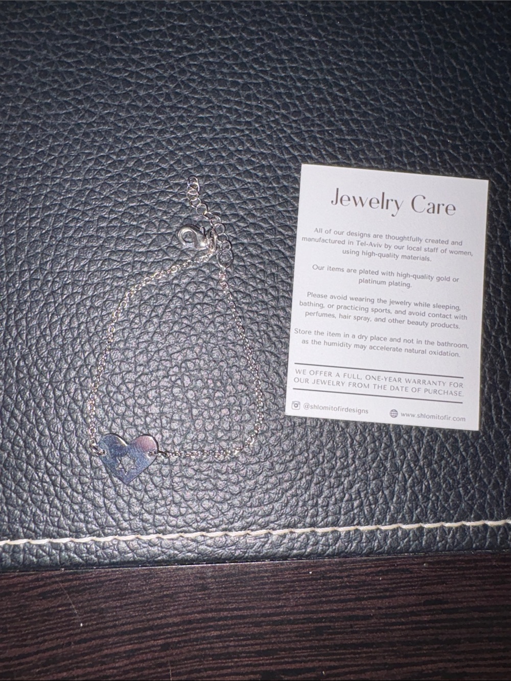 Star of David heart bracelet